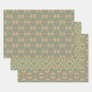 Apple Fruit Abstraktes Vintages geometrisches Must Geschenkpapier Set