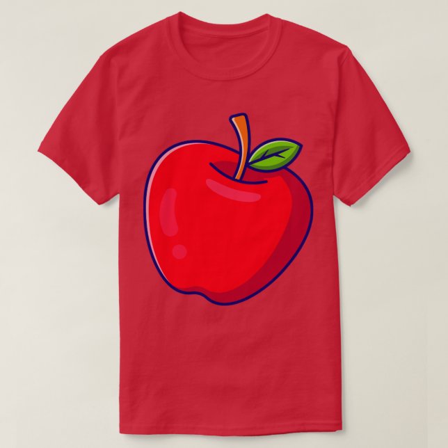 Apple Fruit Cartoon Illustration T-Shirt (Design vorne)