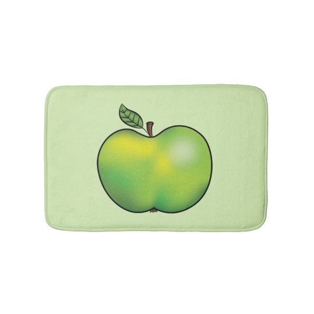 Apple Fruit Illustration zum grünen Cartoon Badematte (Vorderseite)