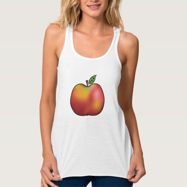 Apple Fruit Illustration zum Roten Cartoon Tank Top (Vorderseite)