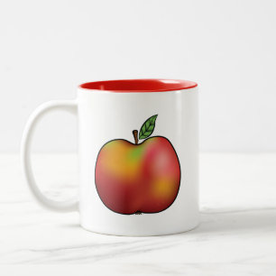 Apple Fruit Illustration zum Roten Cartoon Zweifarbige Tasse