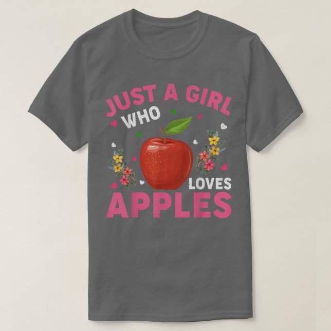 Apple Fruit Lover Funny Just A Girl, die Lieben Ap T-Shirt (Design vorne)