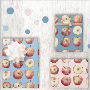 Apple Fruit Watercolor Geschenkpapier Set