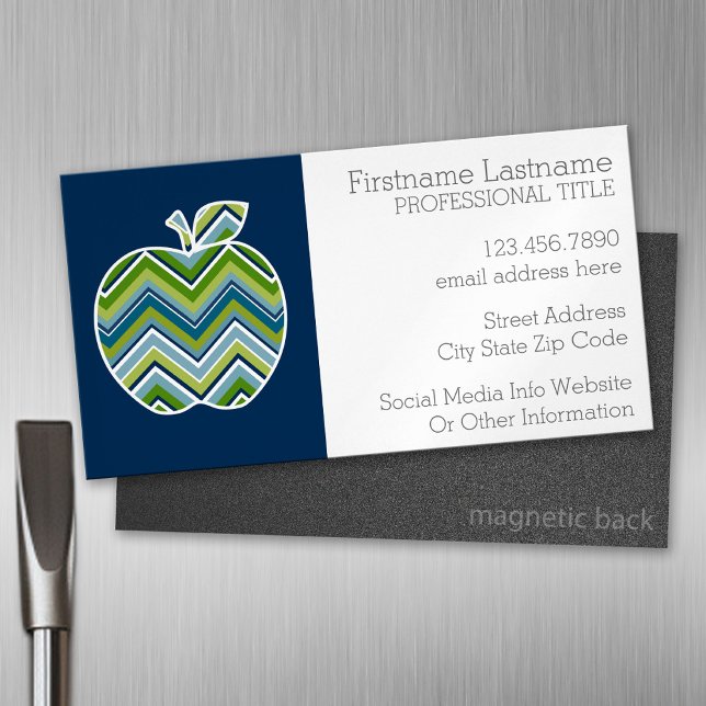 Apple für benutzerdefinierte Lehrer mit trendy Zic Magnetische Visitenkarte (custom business card magnet)