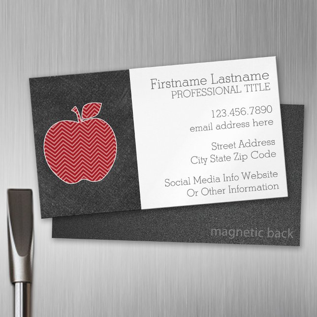 Apple für benutzerdefinierte Lehrer mit trendy Zic Magnetische Visitenkarte (Custom Business Card Magnet)