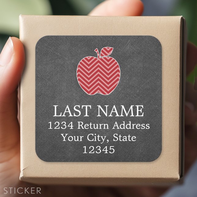 Apple für benutzerdefinierte Lehrer mit trendy Zic Quadratischer Aufkleber (Custom Sticker)