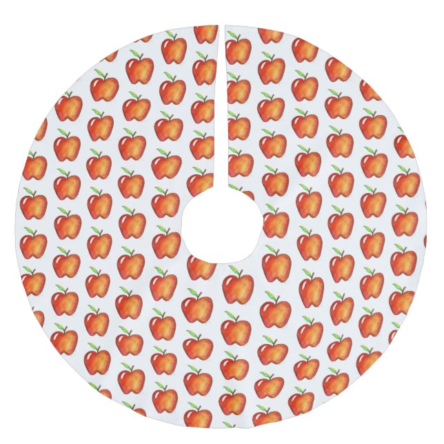 Apple für den Lehrer Red Delicious Fruit Print Polyester Weihnachtsbaumdecke (Vorderseite)