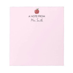 Apple für Lehrerbewertung zurück zu Schulbedarf Notizblock