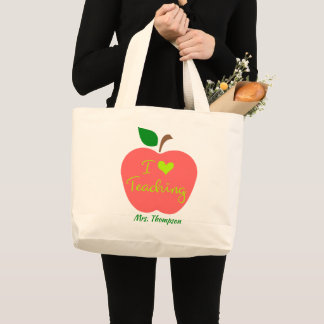 Apple für personalisierte Lehrer Jumbo Stoffbeutel