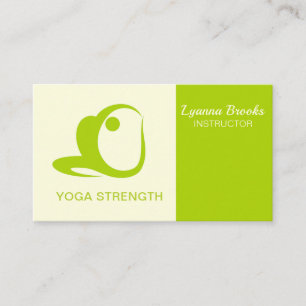 Apple Green Beige Yoga Strength Business Card Visitenkarte