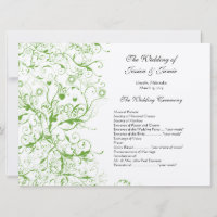 Apple Green Black Birds Swirl Order of Service