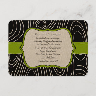 Apple Green Black Wood Grain Empfang Card Begleitkarte