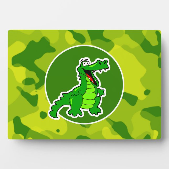 Apple Green Camouflage; Alligator, Gator Fotoplatte (Vorderseite)