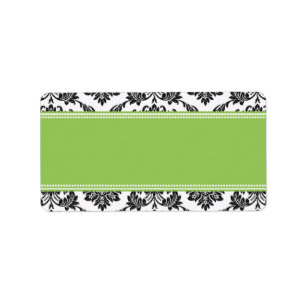Apple Green Damask Wedding Address Labels Adressaufkleber