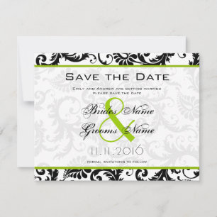Apple Green Damask Wirbel Hochzeitsfeier Save The Date
