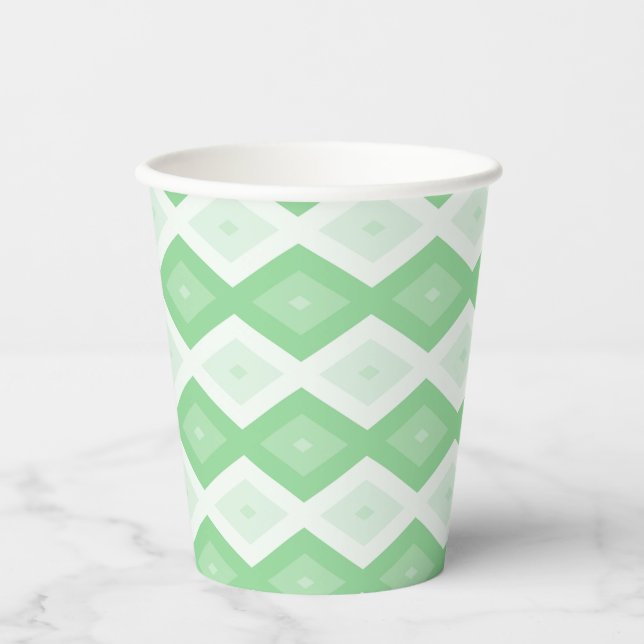 Apple green diamond pattern pappbecher (Vorderseite)