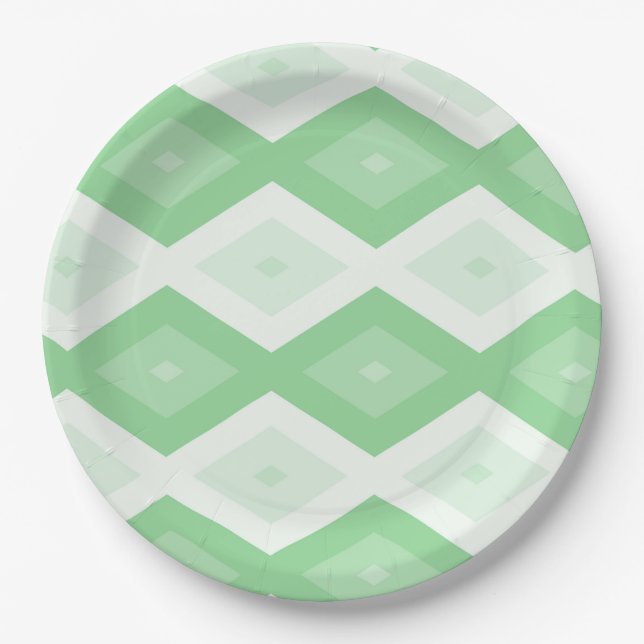 Apple green diamond pattern pappteller (Vorderseite)