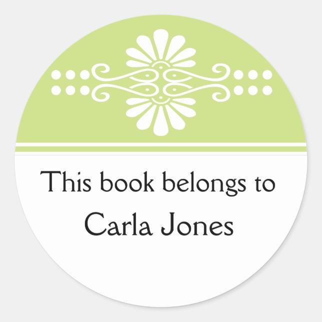 Apple Green dieses Buch gehört zu Labels Runder Aufkleber (Vorderseite)