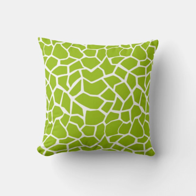 Apple Green Giraffe Animal Print Kissen (Vorderseite)