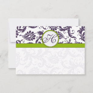 Apple Green Lapis Lila Response Card RSVP Karte