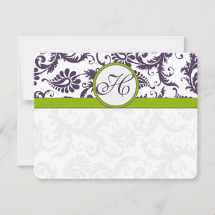 Apple Green Lapis Lila Response Card RSVP Karte