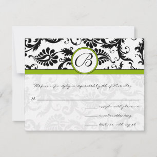 Apple Green Response Card - Postcard Style RSVP Karte