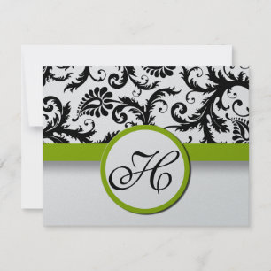 Apple Green Response Card - Text auf Matt Side RSVP Karte