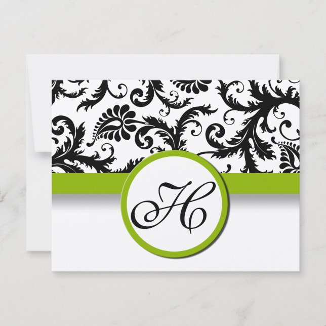 Apple Green Response Card - Text auf Matt Side RSVP Karte (Vorderseite)