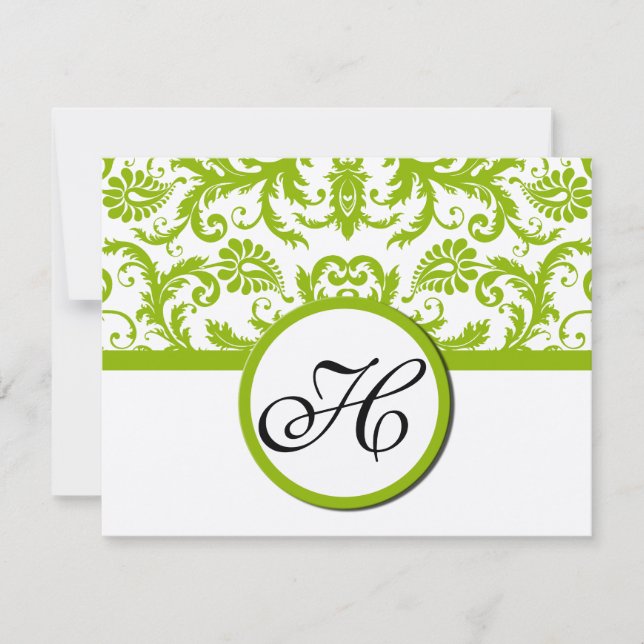 Apple Green Response Card - Text auf Matt Side RSVP Karte (Vorderseite)