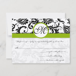 Apple Green Response Card - Text auf Matt Side RSVP Karte