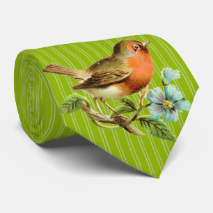 Apple Green Streifen Vintage Vogel Hochzeit Krawat Krawatte