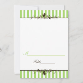 Apple Green und White Stripe Zent Stil Platzkarte
