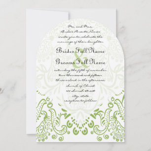 Apple Green Whimsical Bird Hochzeitseinladungen Einladung