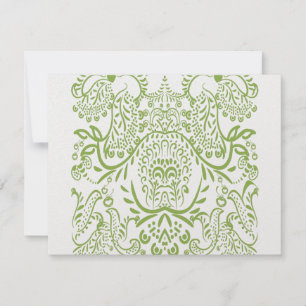 Apple Green Whimsical Bird Wedding Cards RSVP Karte