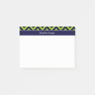 Apple Grn Navy LG Zickzack Navy Blue Name Monogram Post-it Klebezettel
