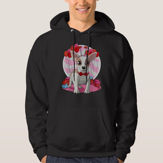 Apple Head Chihuahua Herz Valentine Day Deco Hoodie (Vorderseite)