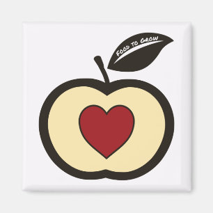 Apple & Heart Core Food to Grow Logo  Magnet