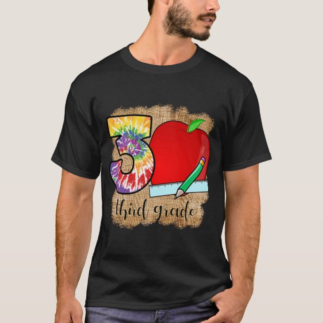 Apple Heart Liebe Gefärbte Krawatte Dozent T-Shirt (Vorderseite)