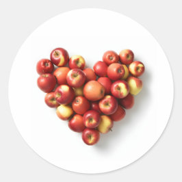 Apple Heart Runder Aufkleber