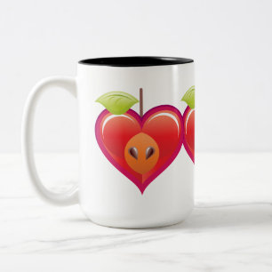 Apple Heart Zweifarbige Tasse