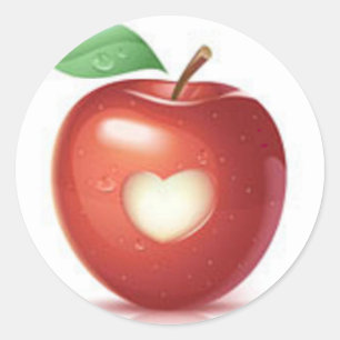 Apple-Herz Runder Aufkleber