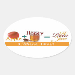 Apple Honey Sweet Year Ovaler Aufkleber