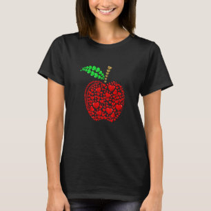 Apple Hört Hintergrund Valentinstag Lehrerin St. T-Shirt