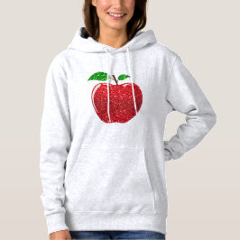 Apple Imitate Roter Glitzer Hoodie
