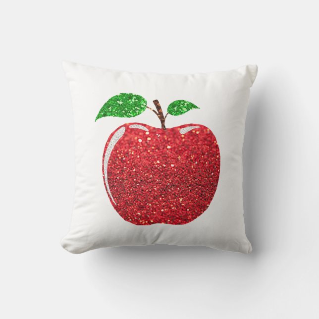 Apple Imitate Roter Glitzer Kissen (Vorderseite)