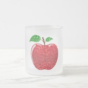 Apple Imitate Roter Glitzer Mattglastasse