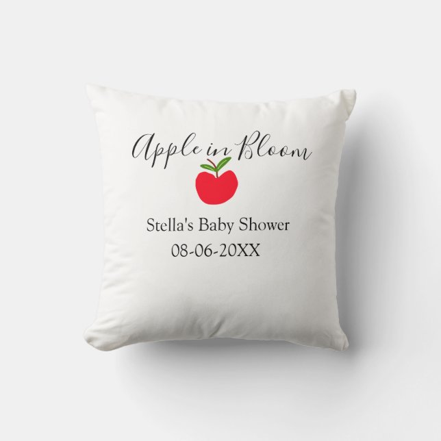 Apple in bloom baby shower red apple name date  kissen (Vorderseite)