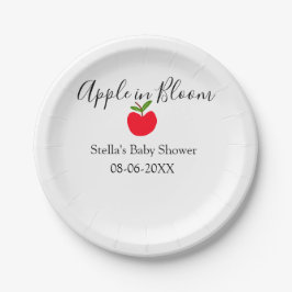 Apple in bloom baby shower red apple name date pappteller