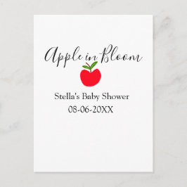Apple in bloom baby shower red apple name date  postkarte
