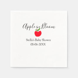 Apple in bloom baby shower red apple name date  serviette